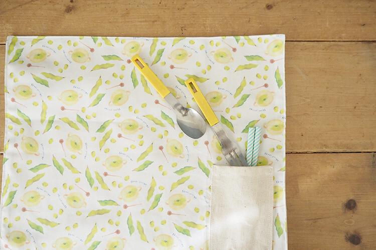 カトラリーポケット付ランチョンマットの作り方