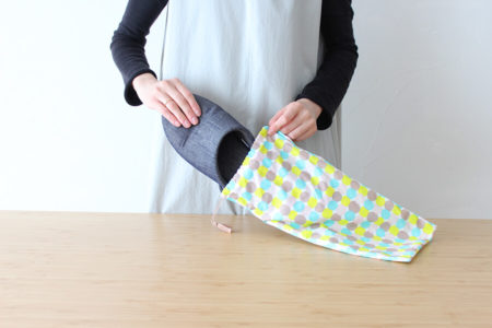 簡単！巾着型スリッパ袋を作ってみました。