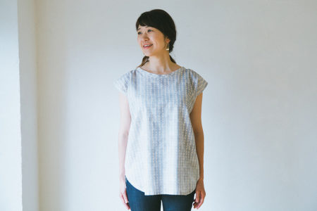 スタンドカラーのチュニックの製図・型紙と作り方