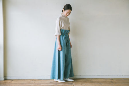 ウエストギャザーのワイドパンツの製図・型紙と作り方