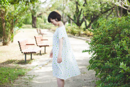 ふんわりＡラインワンピースの作り方と製図・パターン