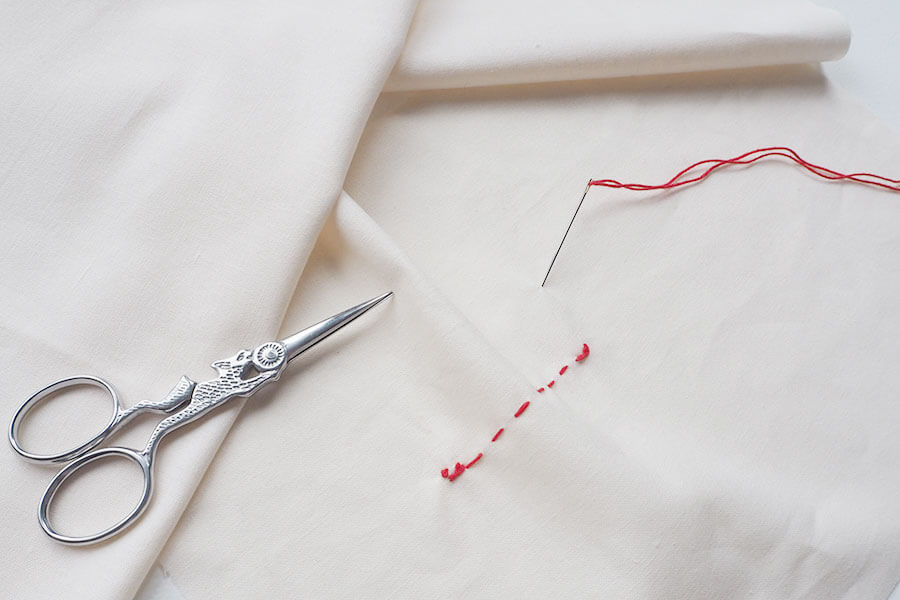 なみ縫い・半返し縫い・本返し縫いの仕方（手縫い）