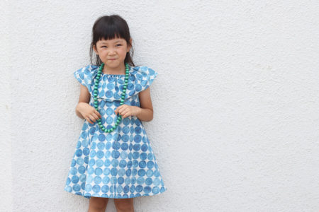 クルクル回りたくなる♪ こども用ふわふわフリルのＡラインワンピース（１００・１３０サイズ）の作り方