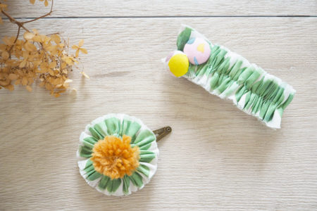 ギャザー使いでハギレ布が可愛く変身♪ ヘアアクセサリー２種の作り方