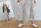 『きれいに見える「ひざ下20cmの服」』のパネルボーダースカートを作ってみました