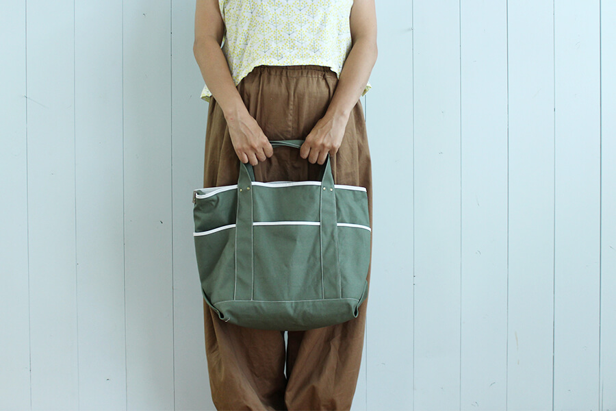 型紙不要 ポケットいっぱいのツールトートバッグ ピクニックバッグ ベジバッグ の作り方 Nunocoto Fabric