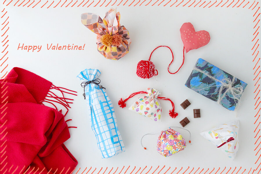友チョコや本命チョコに！！布で作るバレンタインラッピング特集（５種）