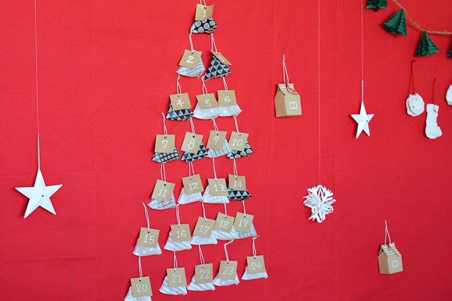 アドベントカレンダーに！折り紙で作るテトラ型クリスマスオーナメント  nunocoto fabric