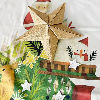 クリスマスオーナメントの大きな星を手作り