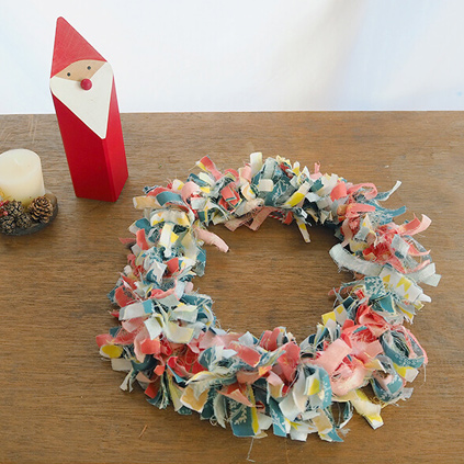 はぎれ布で作るファブリックリースの作り方