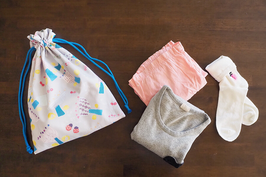 2枚仕立て（裏地つき）のフリル巾着袋の作り方【体操着袋サイズ】 | nunocoto fabric