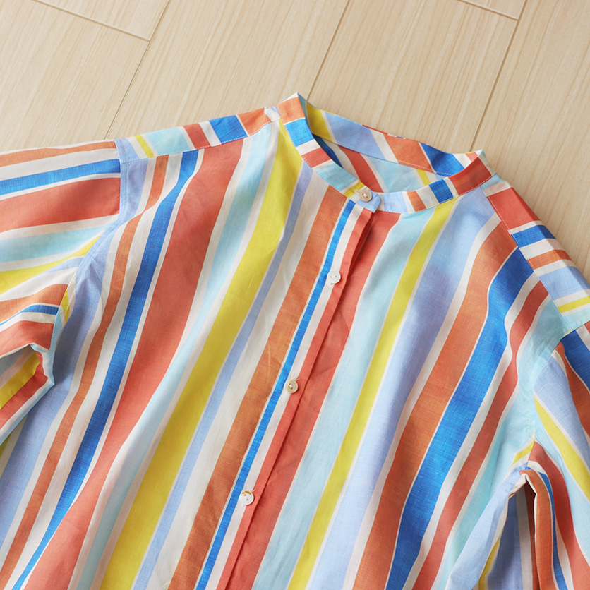 【ホームソーイング型紙シリーズ】No.002_オフネックスタンドカラーシャツ