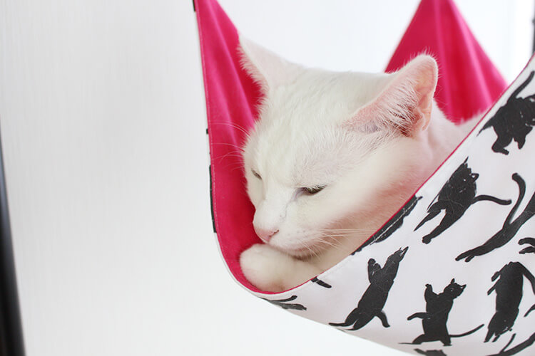 公式の ニャンモック 猫用 グレー ハンモック シンプル 格子柄 ペット