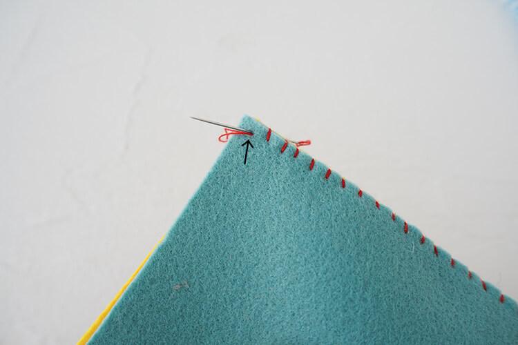 巻きかがり縫い角の縫い方