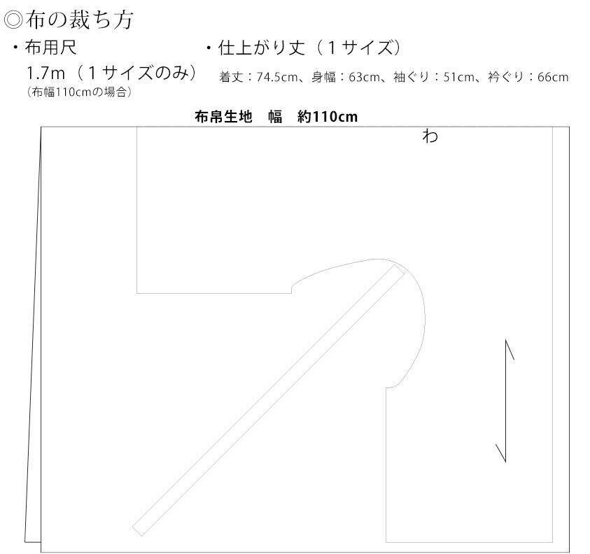 【ホームソーイング型紙シリーズ】No.023_さんかくチュニック　裁断図
