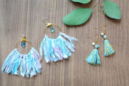 ハギレ布を大変身！裂き布（さきぬの）でピアスやイヤリングを作ろう