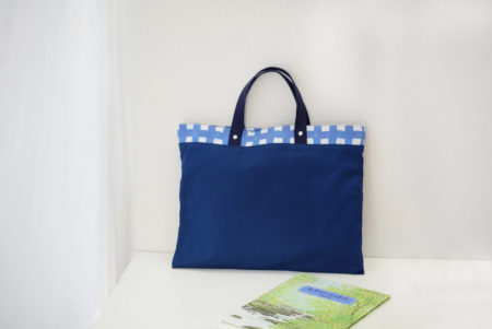 大人っぽい♪裏地チラ見えの切り替えレッスンバッグの作り方【型紙不要】