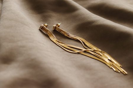 篠原ともえさんのリールからシャランシャランピアスを作ってみました