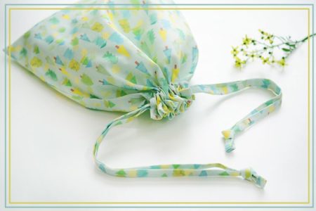 共布のひもで、ワンランクアップの巾着袋を作ろう！