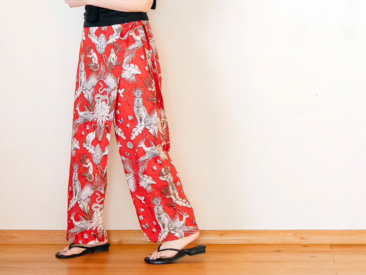 【ホームソーイング型紙シリーズ】No.064_ラップワイドパンツ型紙