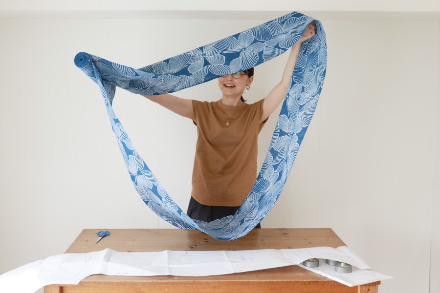 反物から対丈浴衣を作る　型紙　手作り　手縫い