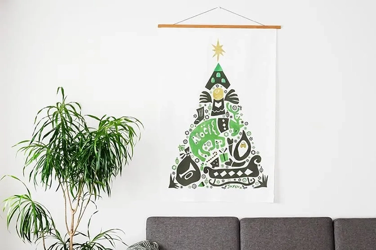 クリスマスツリータペストリー　飾り方