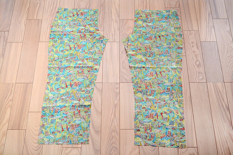 着物　リメイク　パンツ　型紙