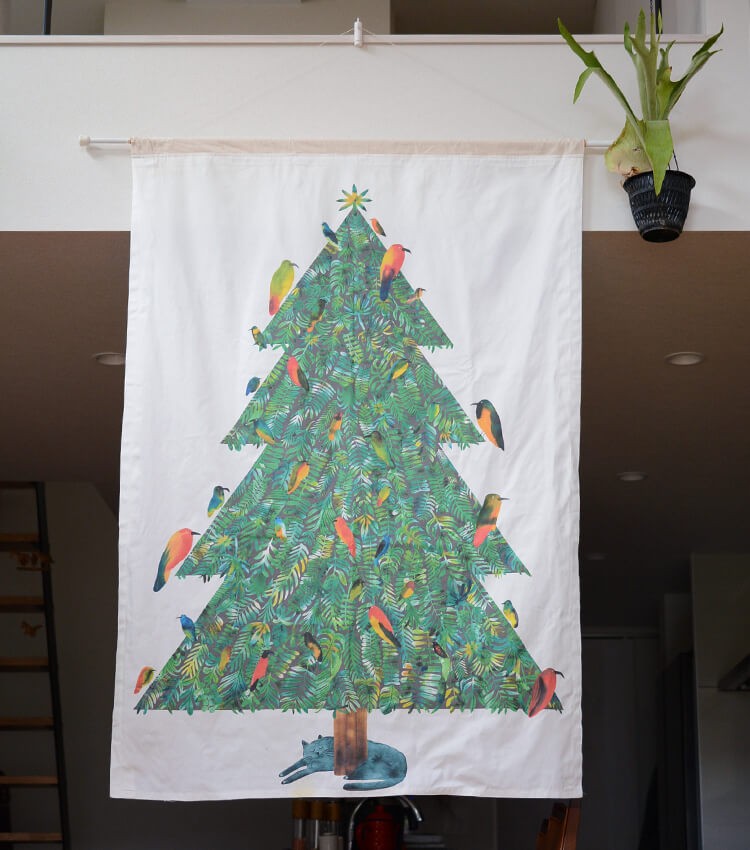 クリスマス　ツリー　タペストリー　飾り方