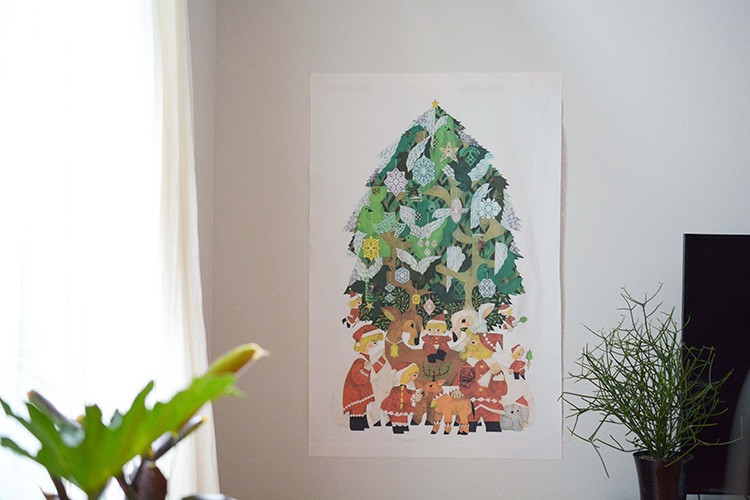 クリスマス　ツリー　タペストリー　飾り方