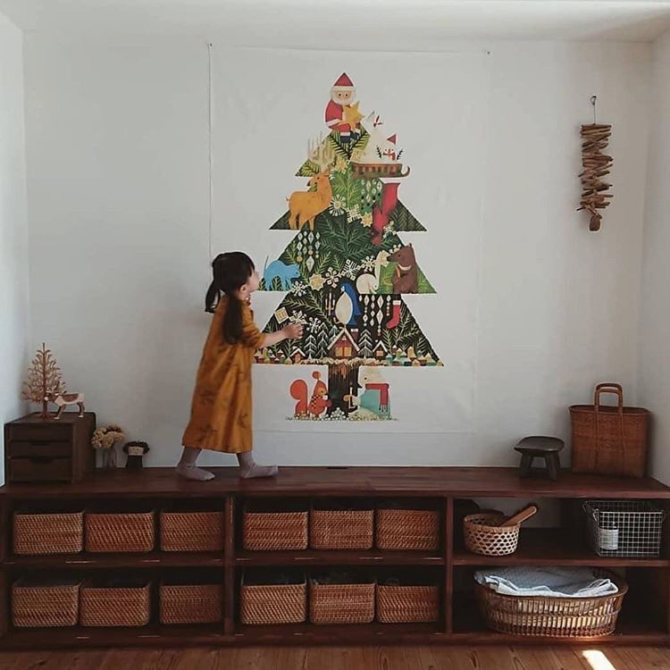 クリスマス ツリー タペストリー