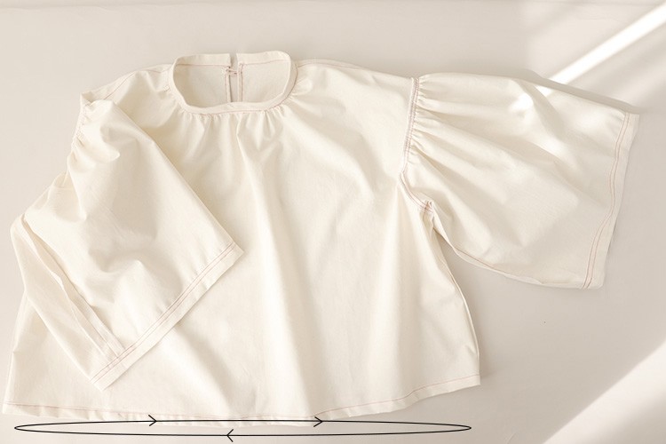 【ホームソーイング型紙シリーズNo.68】バルーンスリーブのふんわりエアーブラウス　作り方