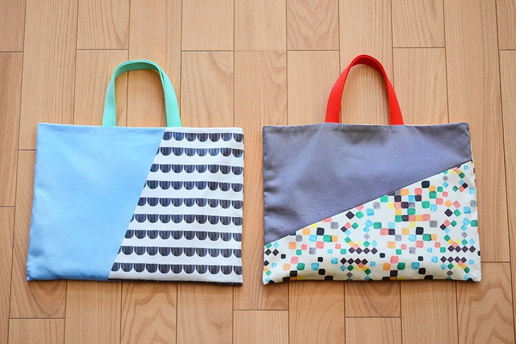 斜め　切り替え　レッスンバッグ　作り方