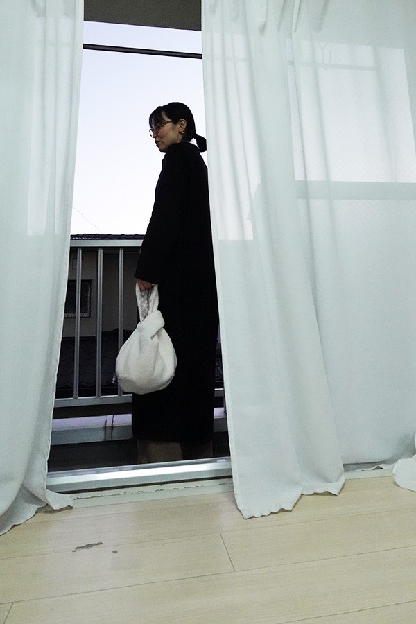 しじみバッグ　ボア生地　型紙　作り方