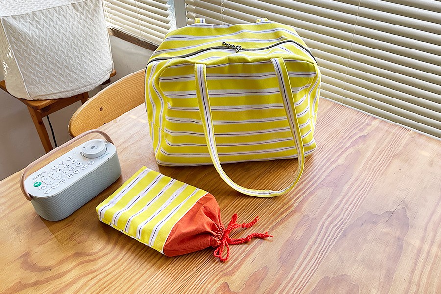 文庫本袋　巾着　作り方　nunocoto fabric