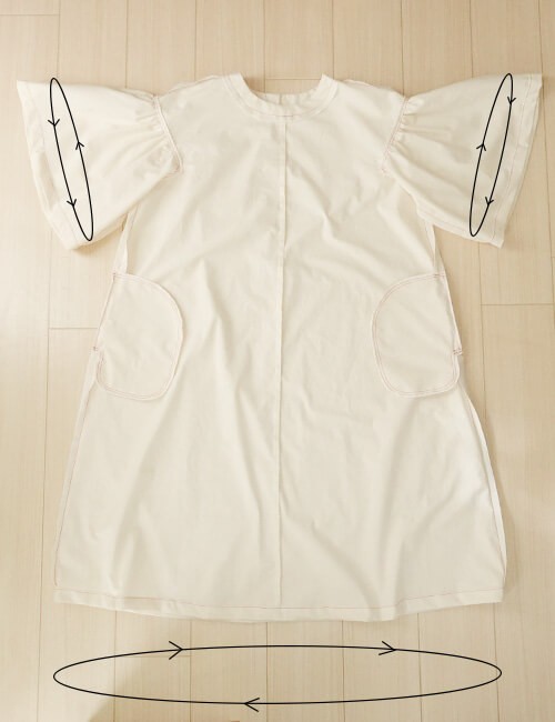 【ホームソーイング型紙シリーズNo.74】袖フレアのＡラインワンピース　作り方