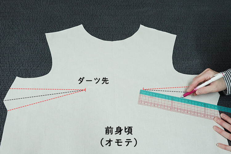 【ホームソーイング型紙シリーズNo.75】ひらりドレープの五分丈プルオーバー 作り方