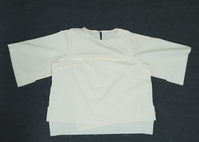 【ホームソーイング型紙シリーズNo.75】ひらりドレープの五分丈プルオーバー　作り方