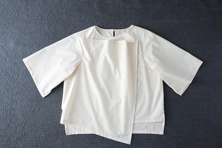 【ホームソーイング型紙シリーズNo.75】ひらりドレープの五分丈プルオーバー 作り方